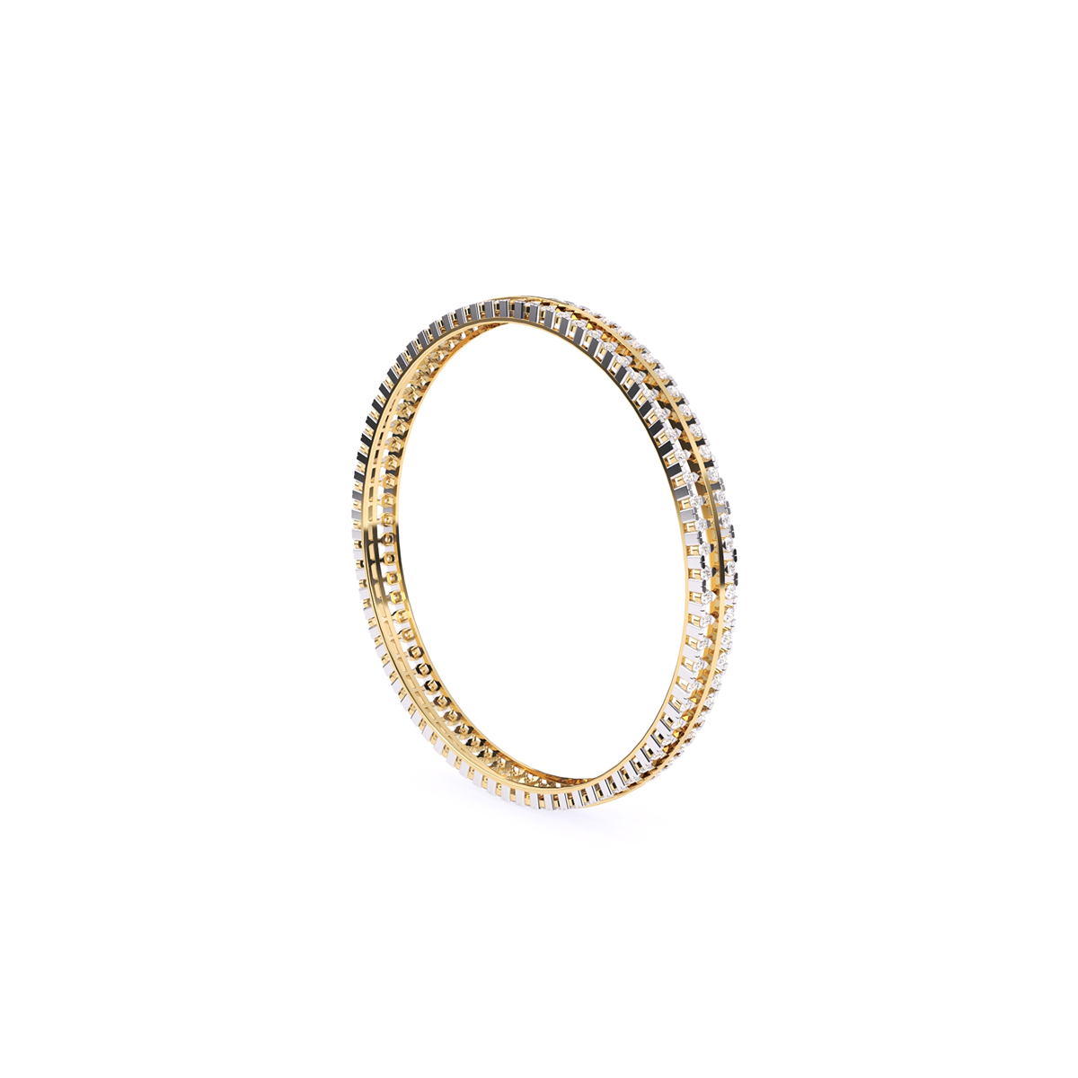 Round Single Line Lab grown Diamond Bangle